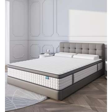 elitespace Full Size Mattress,10 Inch Full Mattress in a Box,Hybrid Memory Foam Full Size Mattresses...