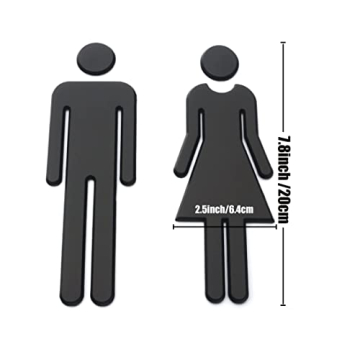 Kalifuer Modern Acrylic Bathroom Sign for Men and Women