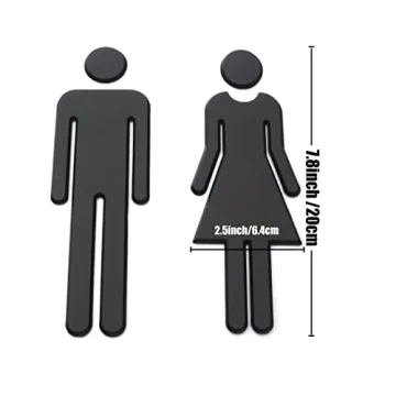 Kalifuer Modern Acrylic Bathroom Sign for Men and Women