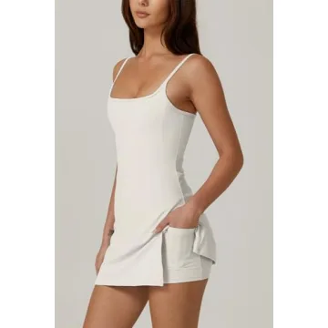 Stylish QINSEN Tennis Dress with Built-in Shorts and Pockets
