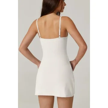 Stylish QINSEN Tennis Dress with Built-in Shorts and Pockets