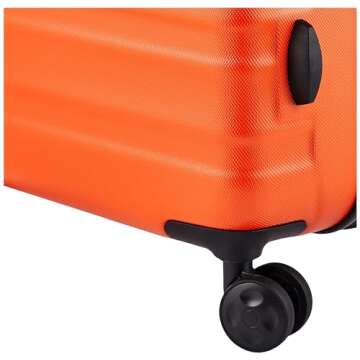 Amazon Basics 26-Inch Hardside Checked Luggage, Hardshell Suitcase With Wheels, Expandable For Up to 15% More Space, With Scratch-Resistant Surface, Four Multi-directional Wheels, Orange