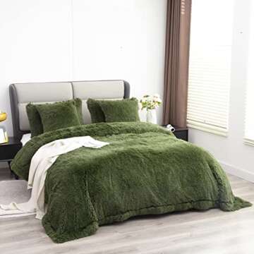 YUSOKI Faux Fur King Blanket(Olive Green,90" x 104"),Whithout Pillows,Winter Lightweight Plush Fuzzy Soft Cozy Microfiber Comfy Bed Blanket for Women Kids Girls Couch Sofa Washable