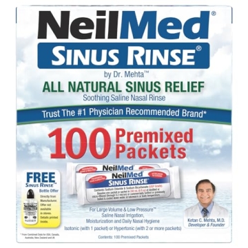 NeilMed Sinus Rinse 100 Count Natural Nasal Relief