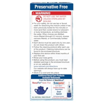 NeilMed Sinus Rinse 100 Count Natural Nasal Relief
