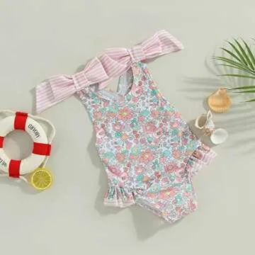 Adorable Floral Toddler Girls Swimsuit for Summer Fun