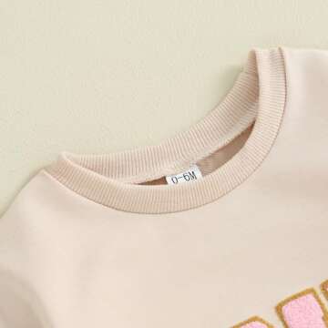 Lamuusaa Baby Girl Boy Birthday Outfit One Embroidery Romper Long Sleeve Crewneck Sweatshirt Birthday Gift