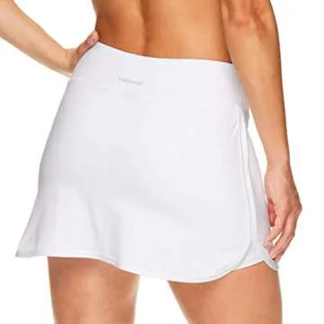 HEAD Women's Athletic Tennis Skirt with Ball Pocket - Workout Golf Exercise & Running Skort - Vigor Stark White, Large