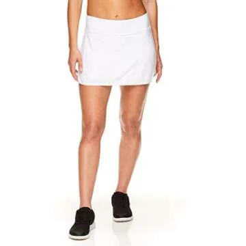 HEAD Women's Athletic Tennis Skirt with Ball Pocket - Workout Golf Exercise & Running Skort - Vigor Stark White, Large