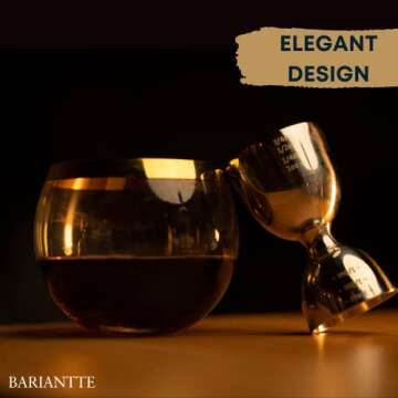 BARIANTTE Silver Bell Jigger for Bartending, Premium Cocktail Jigger 2 oz 1 oz, Shot Measure Jigger, Durable Double Jigger with Measurements Inside - Cocktail Measuring Cup, Mirror Finish Bar Jigger