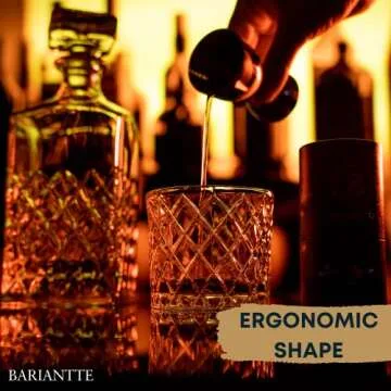 BARIANTTE Silver Bell Jigger for Bartending, Premium Cocktail Jigger 2 oz 1 oz, Shot Measure Jigger, Durable Double Jigger with Measurements Inside - Cocktail Measuring Cup, Mirror Finish Bar Jigger