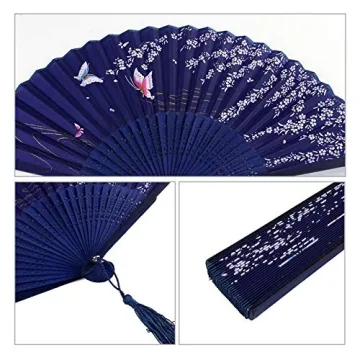 Elegant Silk Folding Hand Fans for Weddings and Events