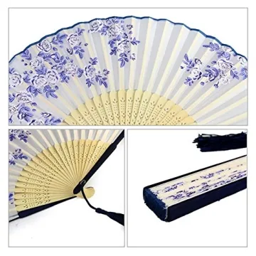 Elegant Silk Folding Hand Fans for Weddings and Events
