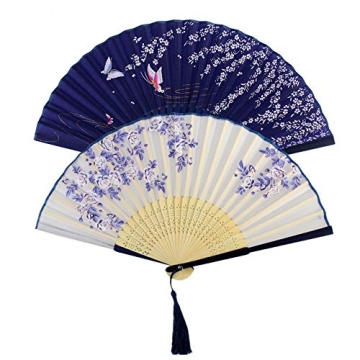 Elegant Silk Folding Hand Fans for Weddings and Events