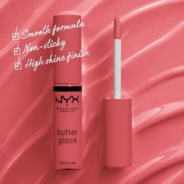 NYX PROFESSIONAL MAKEUP Butter Gloss Sorbet - Non-Sticky Vibrant Coral Lip Gloss
