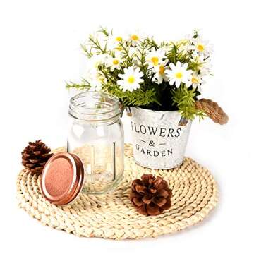 12PCS Mason Jar Lids for 70mm Regular Mouth, Leak Proof and Secure, BPA-Free Reusable Jars Lids Rose Gold for Mason Cup/Canning Jars with Anti-Scratch Resistant Surface