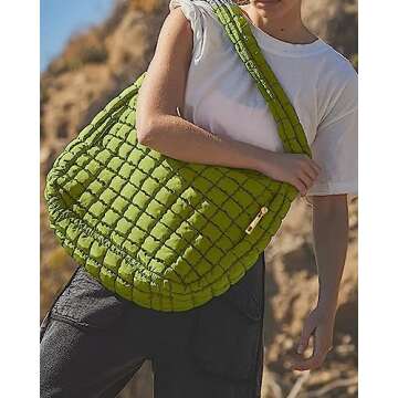 Women's Quilted Puffer Tote Bag Stylish & Lightweight