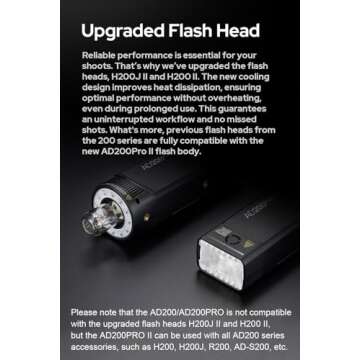 Godox AD200Pro Godox AD200 PRO II Outdoor Speedlite 200ws TTL HSS 1/8000s 2.4G Pocket Flash Strobe Monolight, Li-on Battery, 0.01-1.8s Recycling, 500 Full Power Flashes, Bare Bulb Head