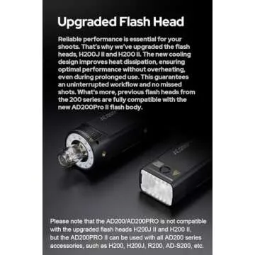 Godox AD200Pro Godox AD200 PRO II Outdoor Speedlite 200ws TTL HSS 1/8000s 2.4G Pocket Flash Strobe Monolight, Li-on Battery, 0.01-1.8s Recycling, 500 Full Power Flashes, Bare Bulb Head