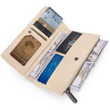 Wrangler Minimalist Wallet for Women - Stylish Vegan Leather Travel Wallet