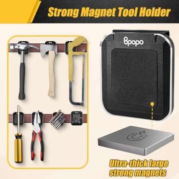Magnetic Belt Clip Tool Holder,Powerful Magnetic Tool Holster Clip-on Belt Easy Access to Screws, Nails, Hammer, Sockets, Pliers, Drill Bits,A Must-Have Tool Belt Accessory