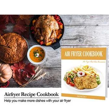 Square Air Fryer Accessories 11 pcs with Recipe Cookbook Compatible for Philips Air Fryer, COSORI and other Square AirFryers and Oven, Deluxe Deep Fryer Accessories Set of 12 (8 inch)