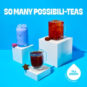 Tea Drops V-Day Gift Set | Organic Dissolvable Loose Leaf Tea | Chai Spice Chocolate Earl Grey Citrus Ginger Rose Matcha Peppermint Ube Vanilla Bean Thai | 9 Sampler Assortment - 1 Per Flavor