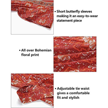 ZESICA Floral Printed Wrap Maxi Dress for Women