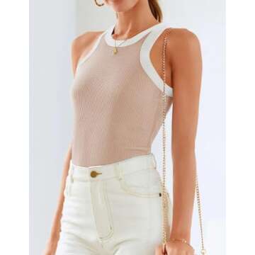 ZESICA Summer Sleeveless Tank Top for Women