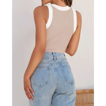 ZESICA Summer Sleeveless Tank Top for Women