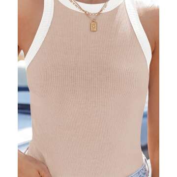 ZESICA Summer Sleeveless Tank Top for Women