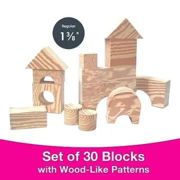 Edushape Wood-Like Soft Blocks, 30 Pieces - Nurture Imagination and Spark Creativity Toys Ideal Birthday Present - for Kids Aged 3+