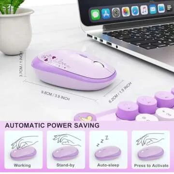 FOPETT Colorful Wireless Keyboard and Mouse Combo