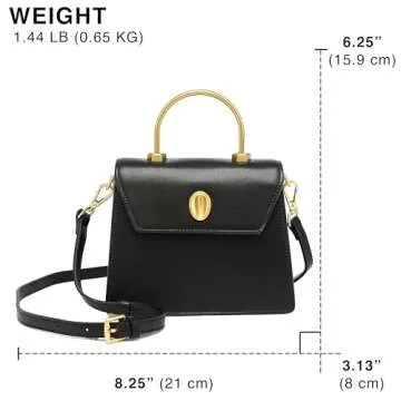 Scarleton Gold Top Handle Satchel Purses for Women, Handbags for Women, Crossbody Bags for Women, Shoulder Bag Purse Mini, H208401 - Black
