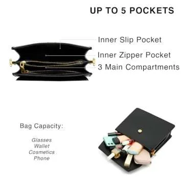 Scarleton Gold Top Handle Satchel Purses for Women, Handbags for Women, Crossbody Bags for Women, Shoulder Bag Purse Mini, H208401 - Black