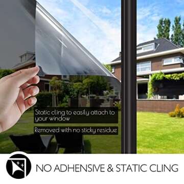 HIDBEA One Way Privacy Window Film - Reflective UV Blocking