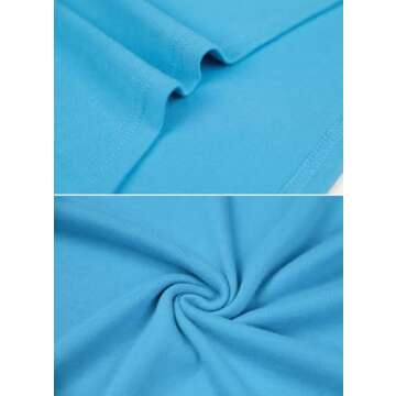 Naggoo Womens Long Sleeve Tunic Tops for Leggings Plus Size Lightweight Casual Top with Pockets Teacher Tee Shirt Blue 2XL