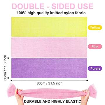 Gugull 3 Pcs African Exfoliating Net Sponge African Bath Sponge Scrubbing Rag Net African Wash Showe...