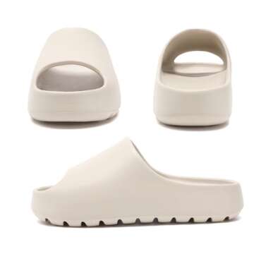 Yueerlu Cloud Slides for Women Men, Recovery Pillow Slides for women,EVA Anti-Slip shower shoes,Thick Sole Open Toe Garden Shoes,men's sandals,mens slippers for Indoor and Outdoor(Beige 44/45)