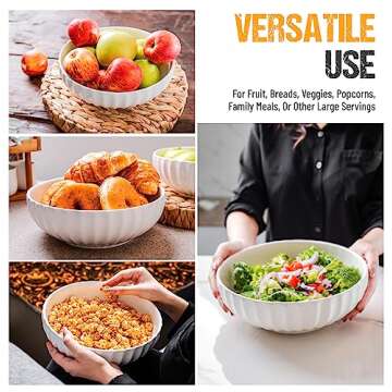 Porzelo Ceramic Serving Bowls - Perfect for Entertaining