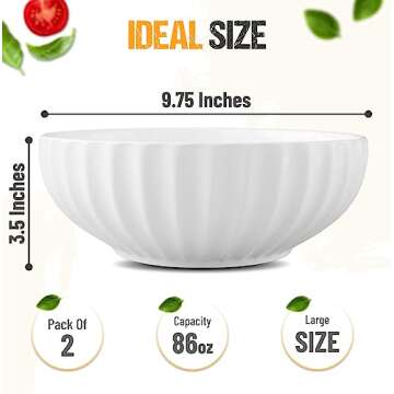 Porzelo Ceramic Serving Bowls - Perfect for Entertaining