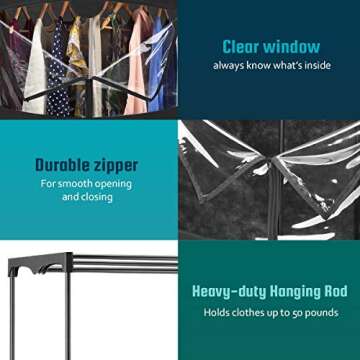 Whitmor Portable Wardrobe Organizer - Durable & Easy Assembly