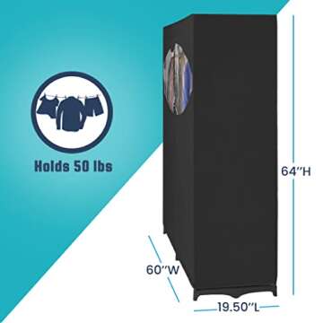 Whitmor Portable Wardrobe Organizer - Durable & Easy Assembly