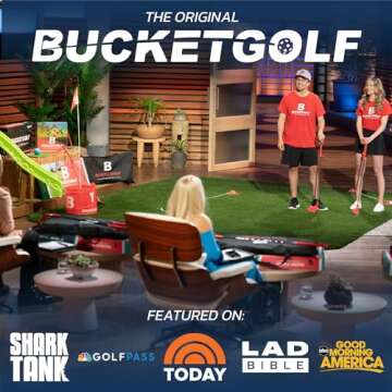 bucketgolf Game Pro The Original Ultimate Backyard Golf Game for Family, Adults and Kids - Portable 9 Hole Golf Course Play Outdoor, Lawn, Park, Beach, Yard