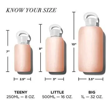bkr - Big Smooth - Reusable Glass Water Bottle - Leakproof, Durable, Workout & Travel Friendly, Carrying Loop - Dishwasher Safe - Removable Silicone Sleeve - BPA Free - 1L (32 oz) - Teddy