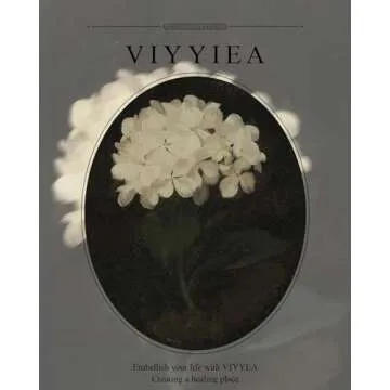 VIYYIEA Gold Framed Wall Art Canvas Print Home Decor Vintage Flower Aesthetic Room Decor White Hydrangea Oil Painting Picture Easter Gifts Bedroom Bathroom Floral Wall Decor Kitchen Office 13x16in
