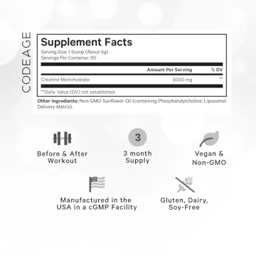 Codeage Liposomal Creatine Powder - 5000mg Unflavored