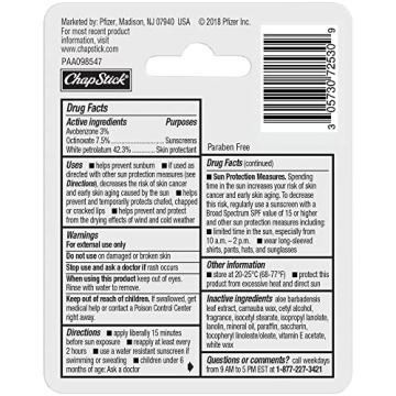 ChapStick Original Lip Balm 0.15Oz Pack of 3 Moisturizer