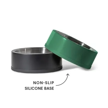 Wild One Black Stainless Steel Dog Bowl Set - Non-Slip Design