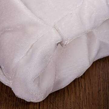 Vickerman 60" Plush White Velvet Christmas Tree Skirt - Self Cord Detail - Fully Lined - Tie Closure...